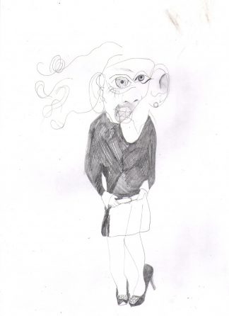 An Incredibly Quirky Drawing Of A Woman